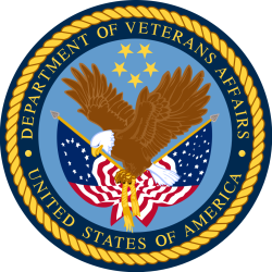 Seal of the U.S. Department of Veterans Affairs featuring an eagle and American flag.